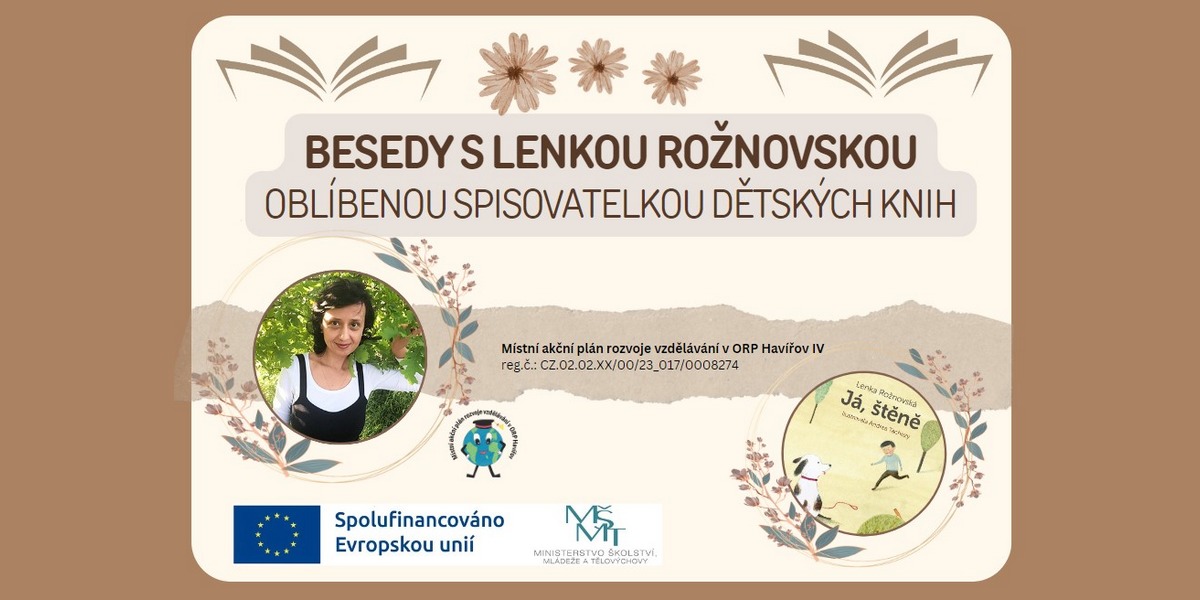 Banner k aktivitě Besedy s Lenkou Rožnovskou